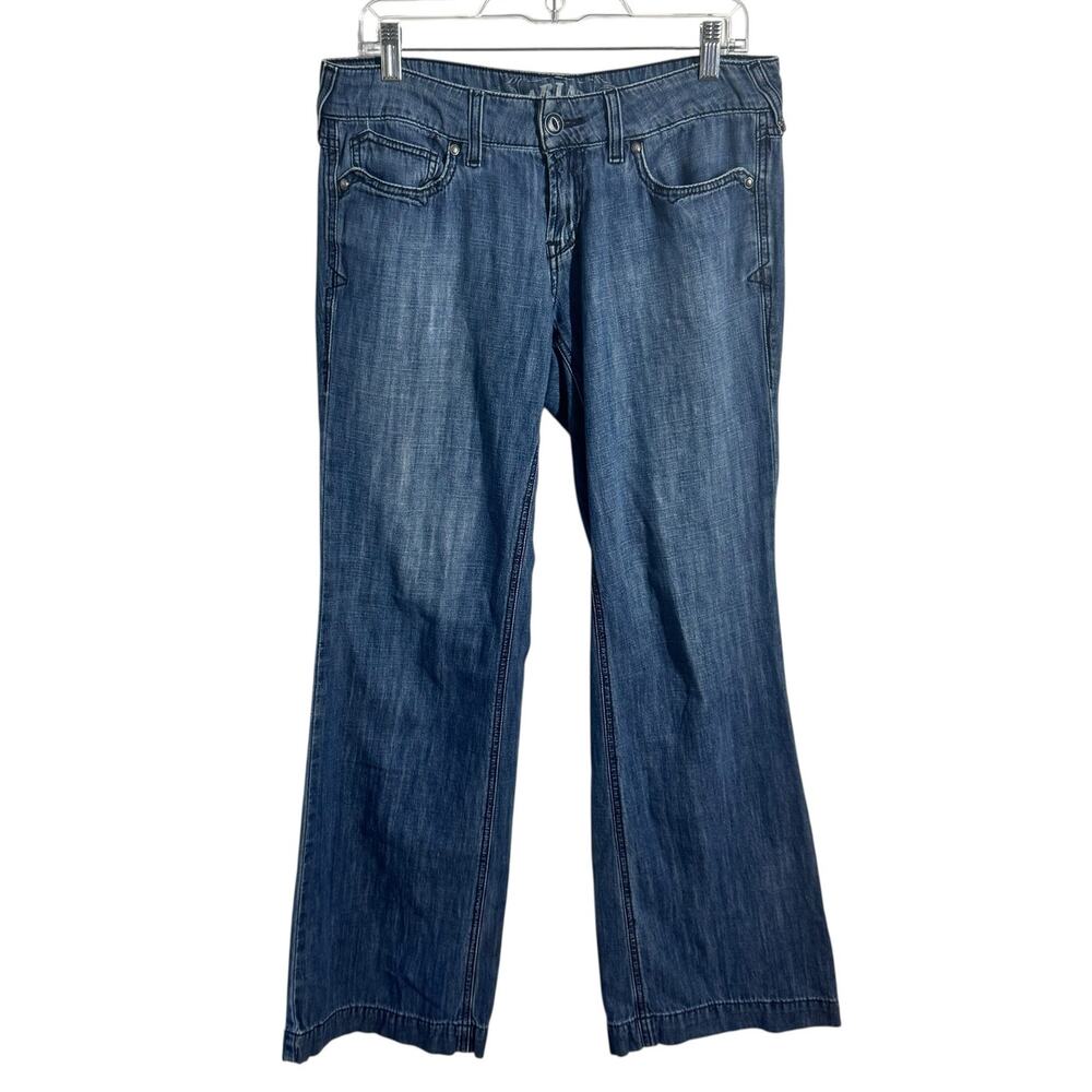 Ariat Jeans Women 29R Blue Wide leg Bootcut Low Rise Medium Wash Western Country